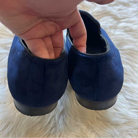 INC International Concepts Navy Blue Velvet & Sequin Skull Graphic Nova Loafers - Picture 6 of 9